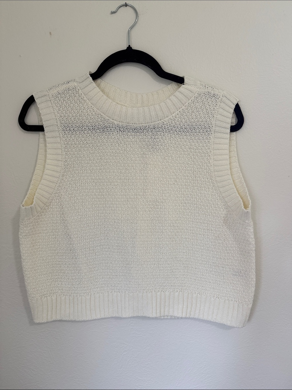 Mable Cream Knit open back tank